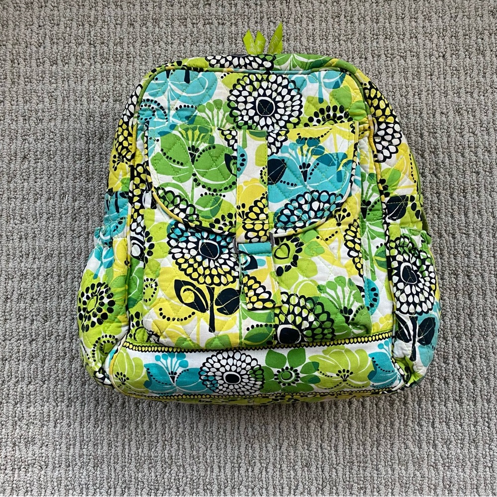 Adorable Vera Bradley small backpack in limes up pattern perfect for kids